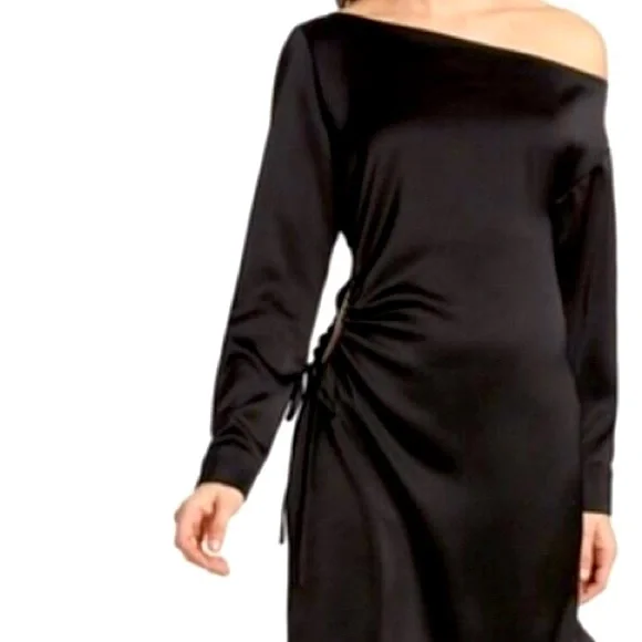 open lace back dress Marcella Women's Manhattan One Shoulder Midi Dress